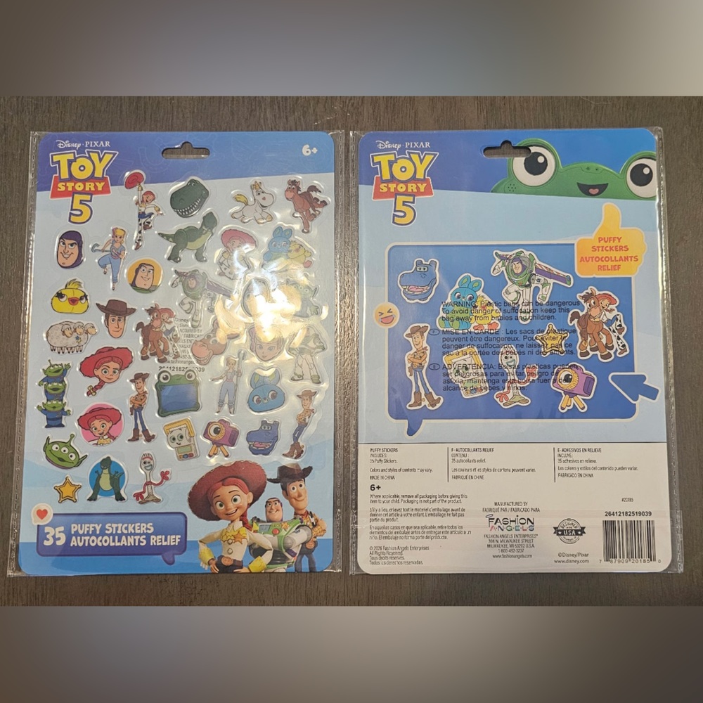 8 Disney Pixar Toy Story 5 Puffy Sticker Packs (35 pcs in each pack)